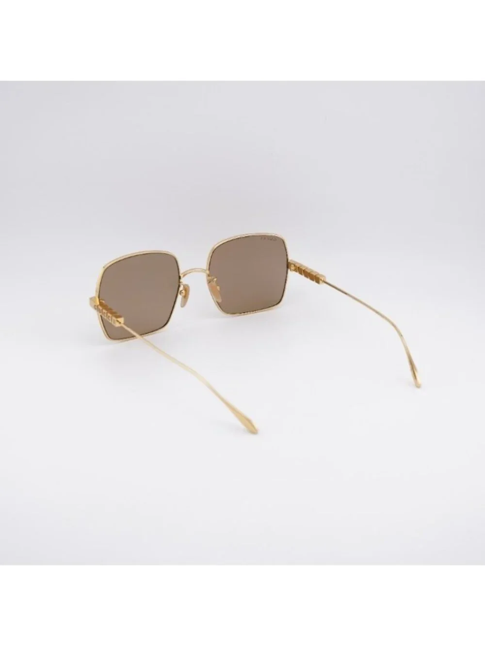 Gucci GG1434S 004 Sunglasses Gold Square Frame, Brown with Gold Mirror Lenses